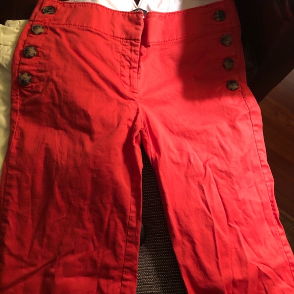 Ann Taylor Sailor Pants - Reddish Orange - Picture 2 of 4